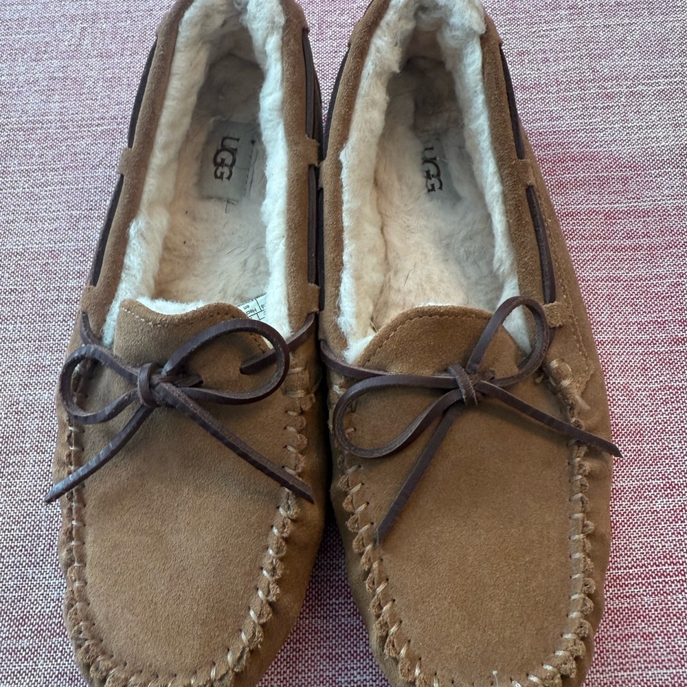 UGG Brown Suede Slippers with Plush Lining Women’s 9